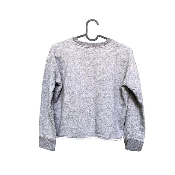 Madewell Pullover Big Sky Montana Postcard Crop Sweatshirt Crew Grey xxs - Picture 2 of 7